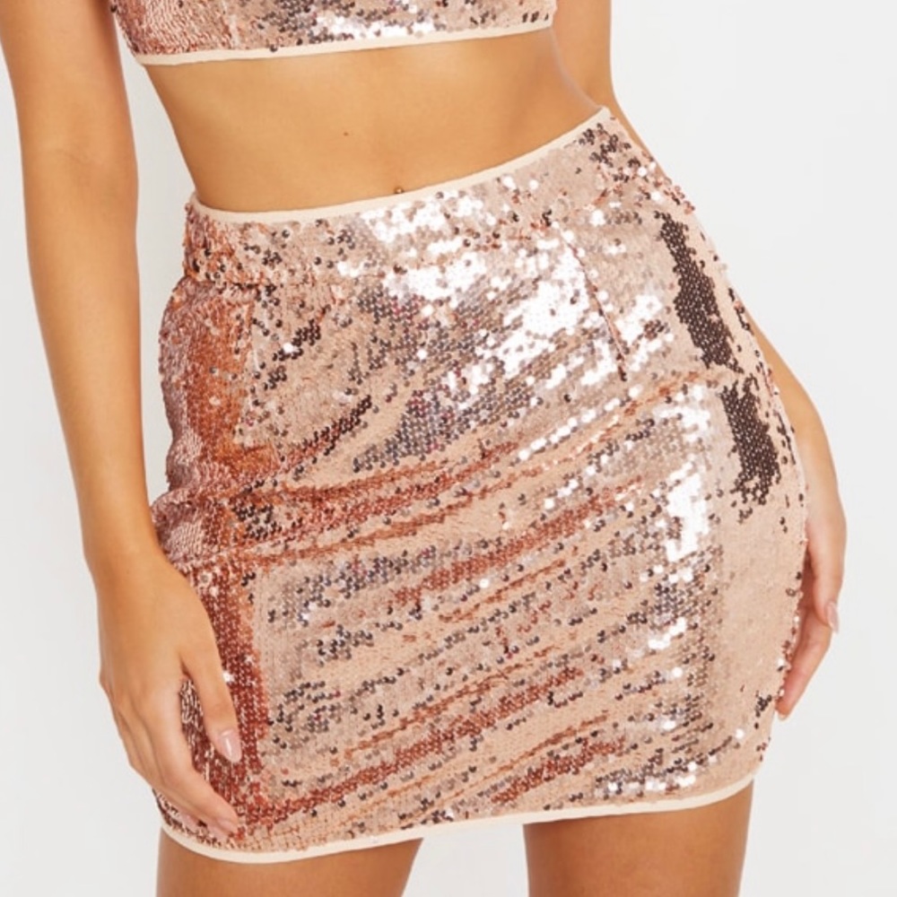 Pink sequin skirt